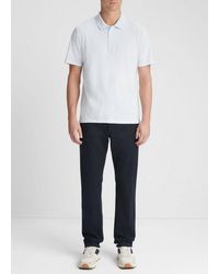 Vince - Pima Cotton Short-sleeve Polo Shirt, White, Size Xxl - Lyst
