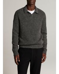Vince - Plush Cashmere Thermal Johnny-Collar Sweater - Lyst