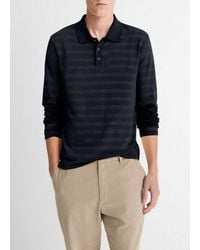Vince - Jacquard Stripe Long Sleeve Polo - Lyst