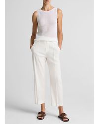 Vince - Grace Mid-Rise Linen-Blend Pull-On Pant - Lyst