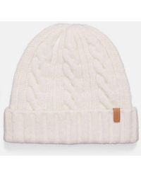 Vince - Airspun Merino Wool-blend Cable-knit Cuffed Hat, White - Lyst