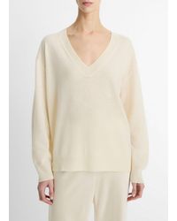 Vince - Cashmere-Silk Deep V-Neck Sweater - Lyst