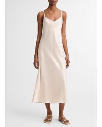 Vince - Satin V-Neck Slip Dress - Lyst