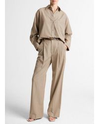 Vince - Camille Checked Cotton-Blend Wide-Leg Trouser - Lyst