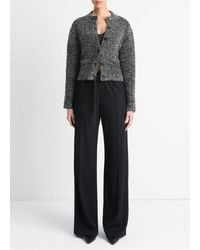 Vince - Herringbone Wool-Blend Cardigan Jacket - Lyst