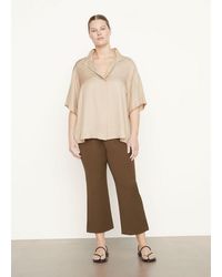 Vince - Short Sleeve Silk-blend Button-down Shirt - Lyst