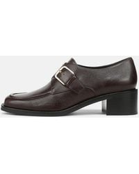 Vince - Lennox Leather Heeled Monk-Strap Loafer - Lyst