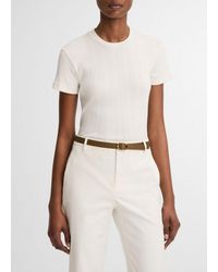Vince - Ribbed Pima Cotton Crew Neck Top - Lyst