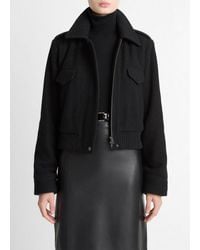 Vince - Italian Wool-Blend Cropped Jacket - Lyst