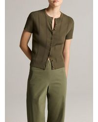Vince - Ribbed Cotton Short-Sleeve Cardigan - Lyst