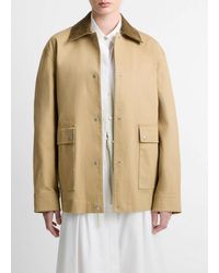 Vince - Suede-Collar Cotton Utility Jacket - Lyst