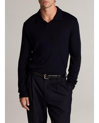 Vince - Wool Interlock Johnny-Collar Polo Sweater - Lyst