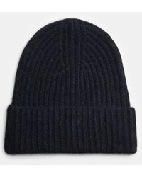 Vince Ribbed Cashmere Beanie - Blue