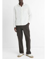 Vince - Sueded Cotton Jersey Button-Front Shirt - Lyst