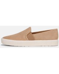 Vince - Blair Perforated Suede Sneaker, Beige, Size 7.5 - Lyst