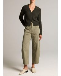 Vince - Washed Cotton Twill Mid-Rise Utility Pant - Lyst