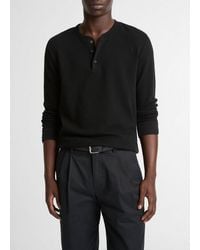 Vince - Jacquard-Rib Cotton Henley - Lyst