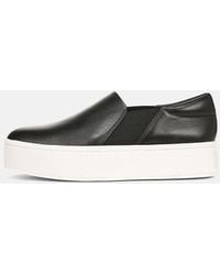 Vince - Warren Leather Sneaker, Black, Size 6 - Lyst