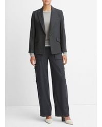 Vince - Brushed Wool-blend Single-breasted Blazer, Grey, Size 4 - Lyst