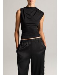 Vince - Pima Cotton Draped Sleeveless Top - Lyst