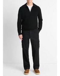 Vince - Shaker Wool-Cashmere Quarter-Zip Polo Sweater - Lyst