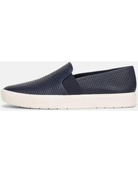 Vince - Blair Perforated Leather Sneaker, Midnight, Size 9 - Lyst