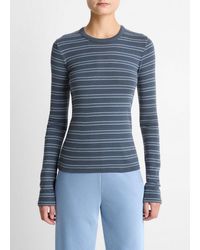 Vince - Striped Pima Cotton-Blend Long-Sleeve T-Shirt - Lyst