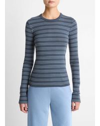 Vince - Striped Pima Cotton-Blend Long-Sleeve T-Shirt - Lyst