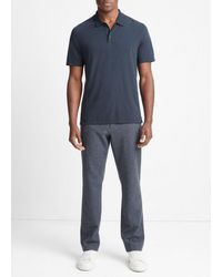 Vince - Pima Cotton Short-sleeve Polo Shirt, Blue, Size Xl - Lyst