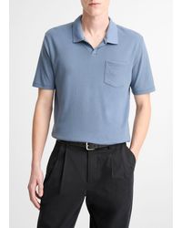 Vince - Cotton-Blend Johnny-Collar Polo Shirt - Lyst