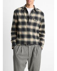 Vince - Bowden Plaid Cotton Popover Shirt - Lyst