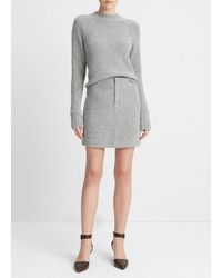Vince - Pebble-textured Mini Skirt, Grey, Size 00 - Lyst
