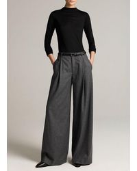 Vince - Camille Italian Wool-Blend Flannel Wide-Leg Trouser - Lyst