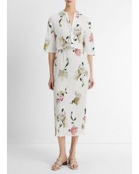 Vince - Wilted Peony Pleated Side-Tie Skirt - Lyst