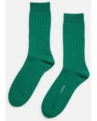 Vince - Cashmere Rib Sock, Green, Size L/xl - Lyst