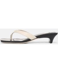 Vince - San Juan Leather Heeled Thong Sandal - Lyst