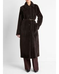 Vince - Shearling Long Coat - Lyst