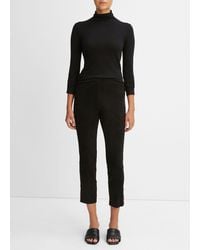 Vince - Stretch Suede Split Hem Crop Legging - Lyst