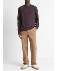 Vince - Sueded Jersey Long-Sleeve Pocket T-Shirt - Lyst