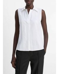 Vince - Boxy Sleeveless Button-Front Shirt - Lyst
