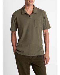 Vince - Cotton-Blend Johnny-Collar Polo Shirt - Lyst