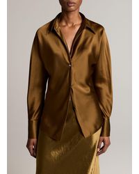 Vince - Silk Bias Long-Sleeve Blouse - Lyst
