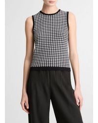 Vince - Gingham Italian Wool & Cotton-Blend Shell - Lyst