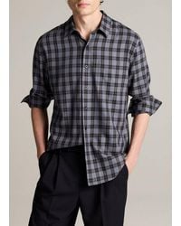 Vince - Allen Plaid Cotton-Blend Button-Front Shirt - Lyst