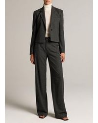 Vince - Micro-Houndstooth Italian Wool-Blend Flannel Wide-Leg Trouser - Lyst