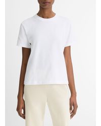 Vince - Pima Cotton Crew Neck T-shirt, Optic White, Size Xs - Lyst