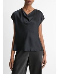 Vince - Silk Cowl-Neck Blouse - Lyst