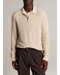 Vince - Geo-Jacquard Wool-Blend Zip Polo Sweater - Lyst