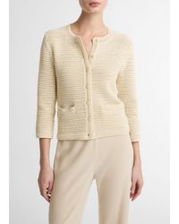 Vince - Italian Cotton Crochet Cardigan - Lyst