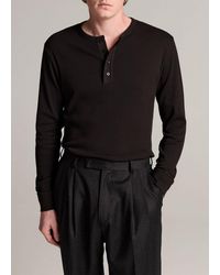 Vince - Ribbed Cotton Henley - Lyst